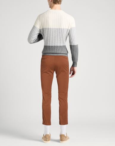Man Pants Brown Size 38 Cotton, Elastane