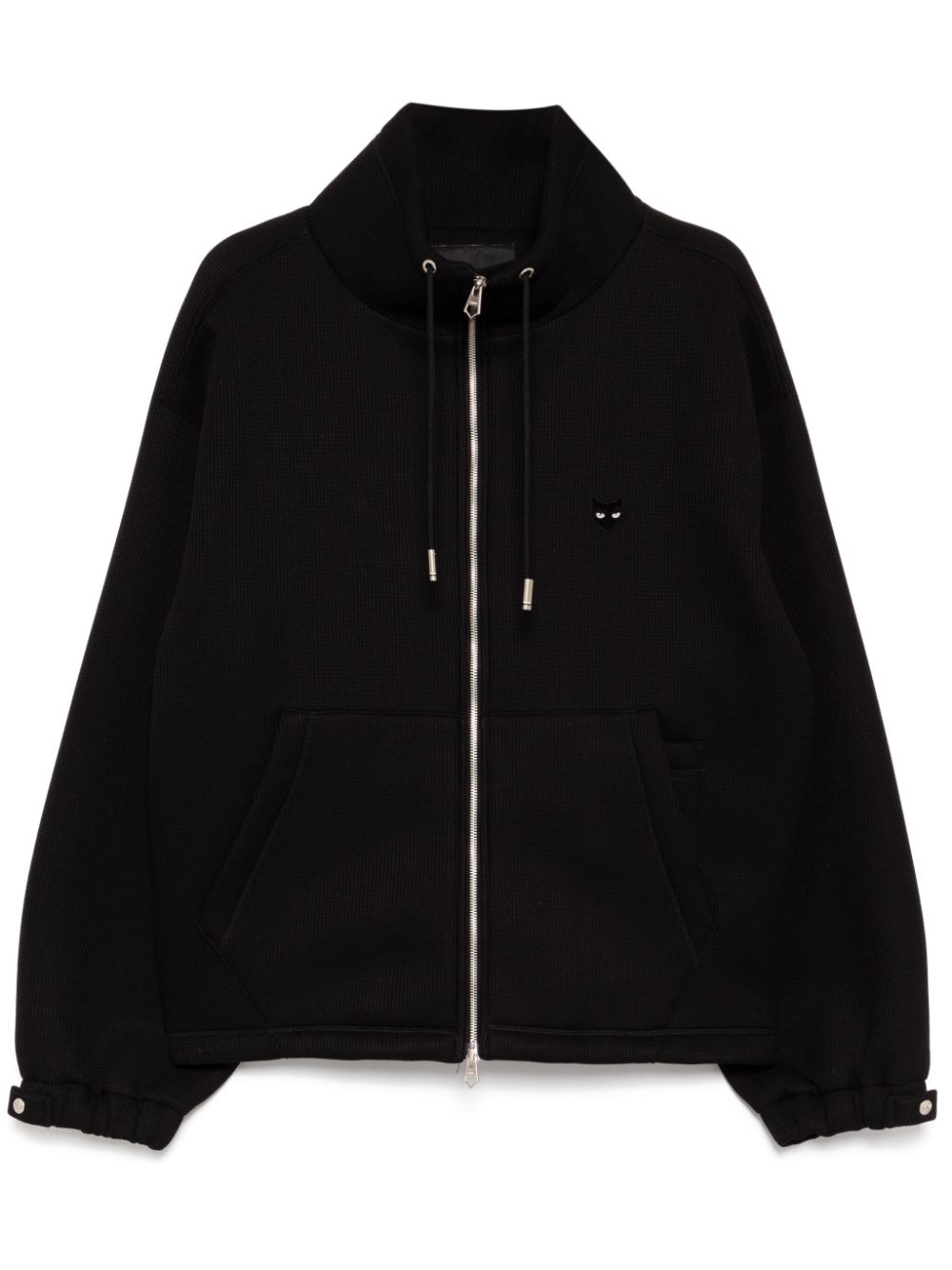 Panther waffle zip-up jacket - Black