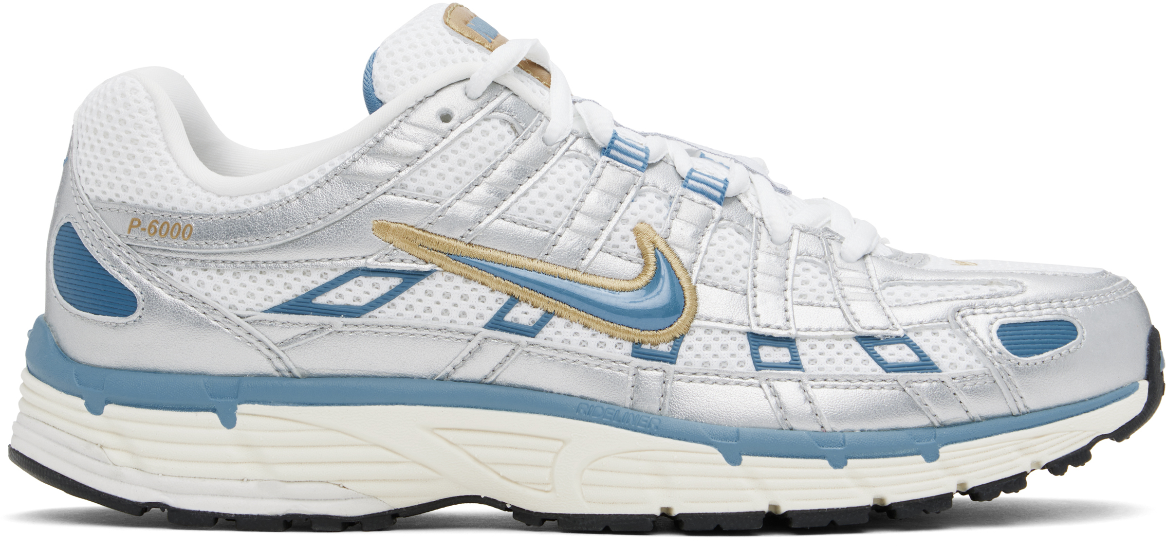 White & Blue P-6000 Sneakers