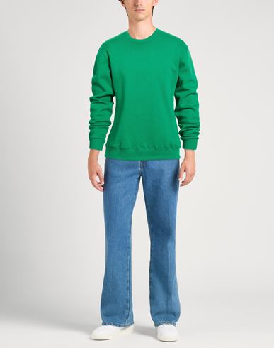 Man Sweatshirt Green Size S Cotton, Polyester
