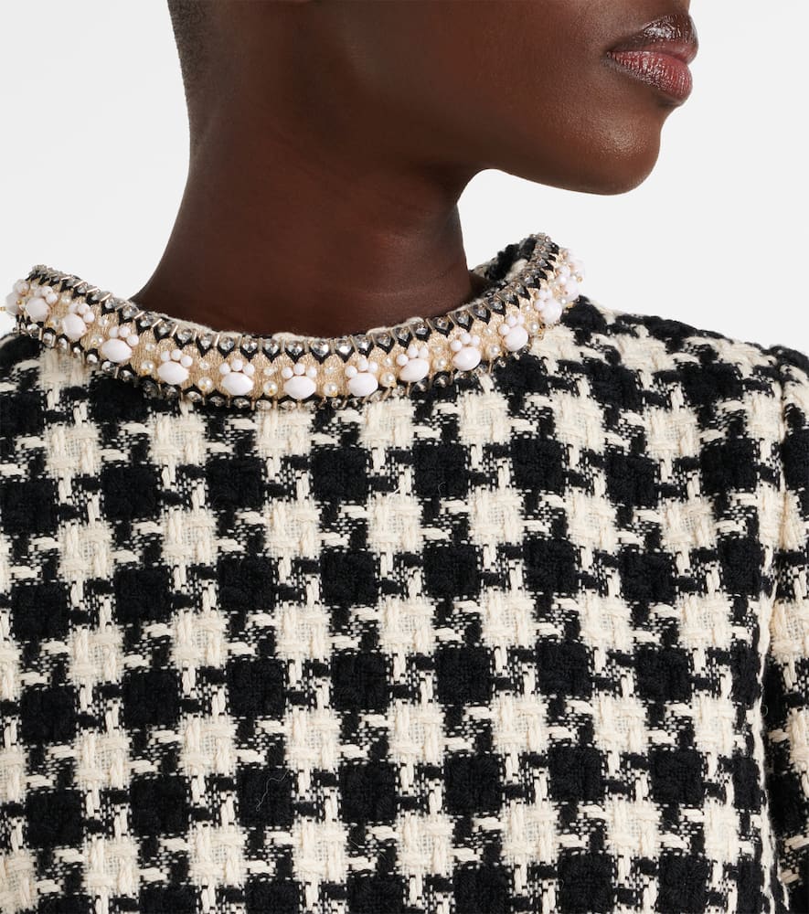 Embellished tweed minidress
