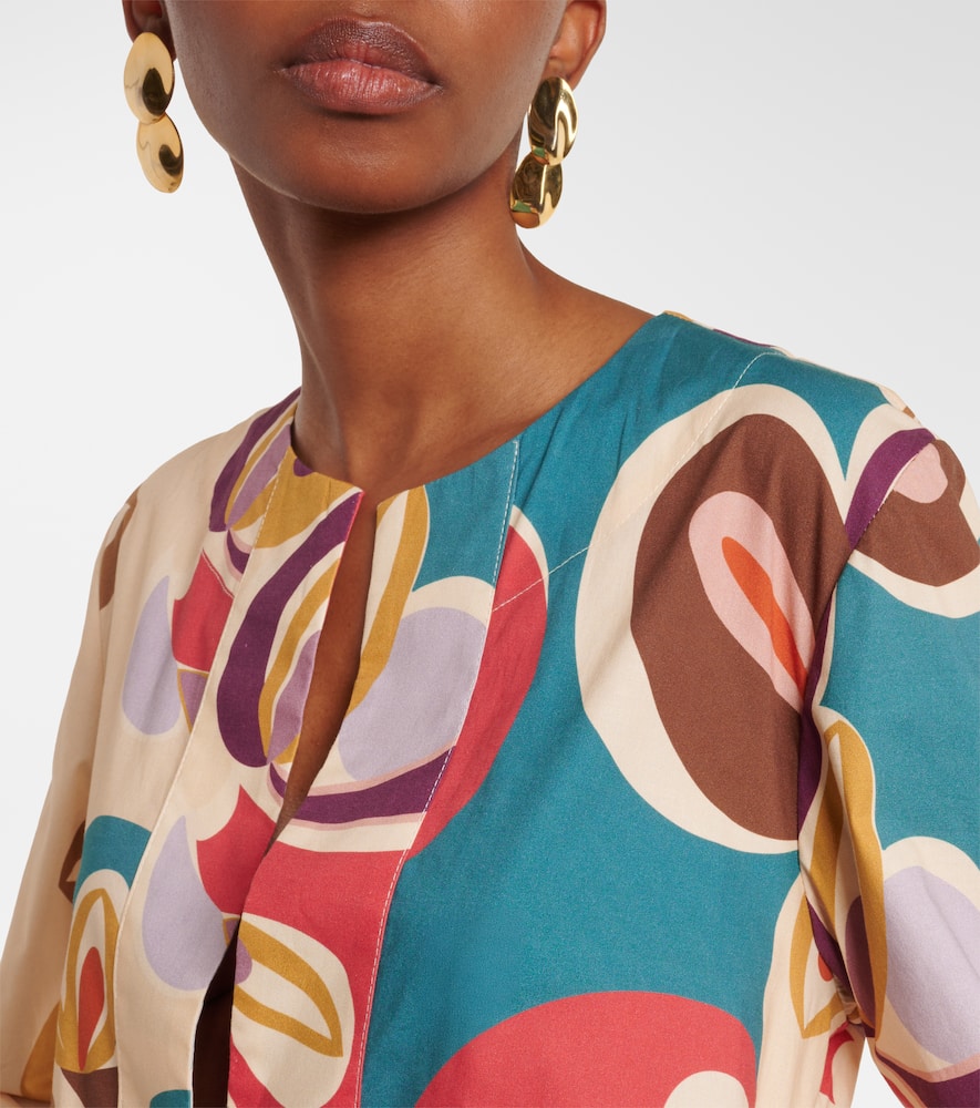 Printed cotton-blend kaftan