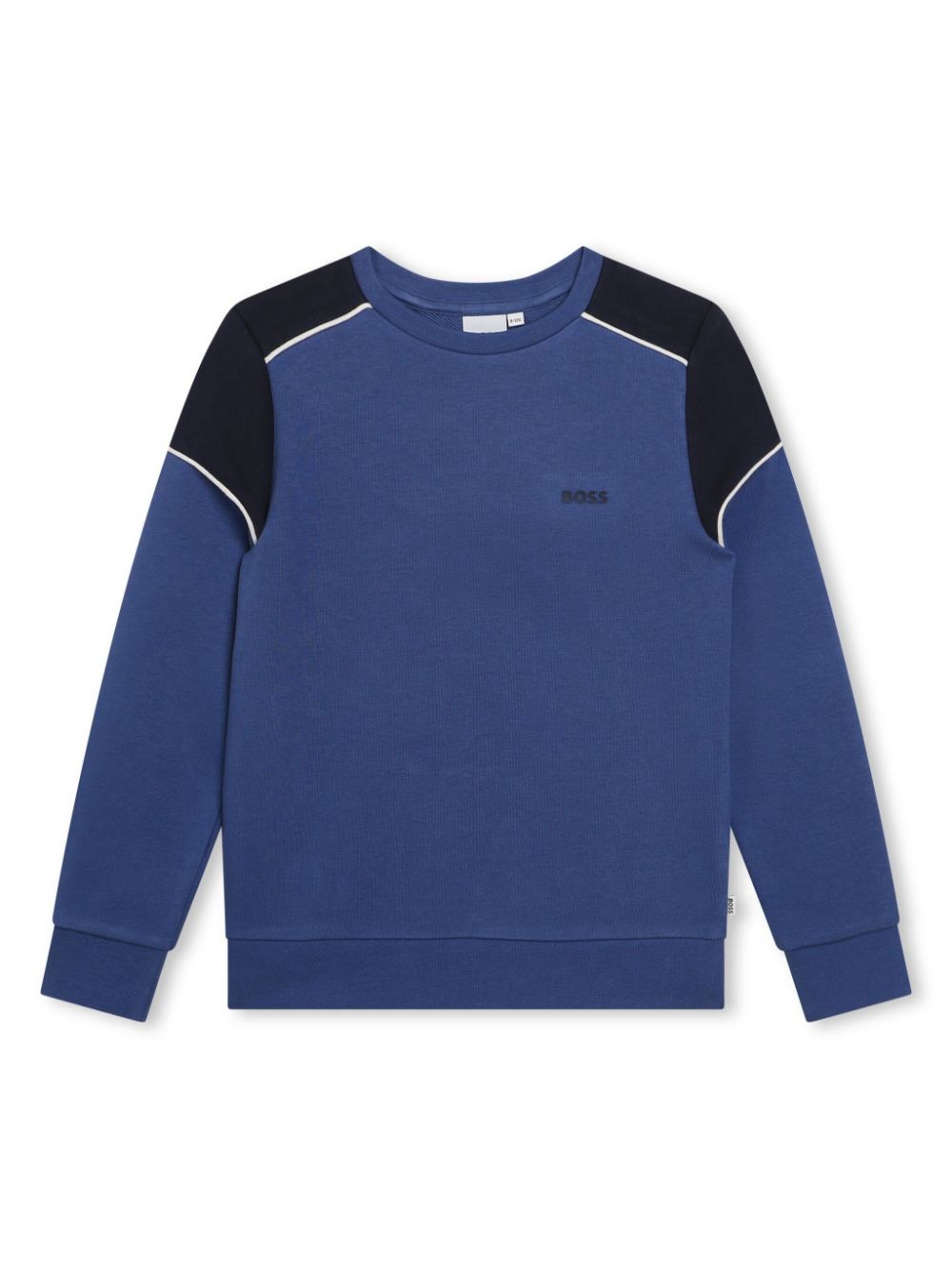 Panelled logo-print cotton sweatshirt - Blue