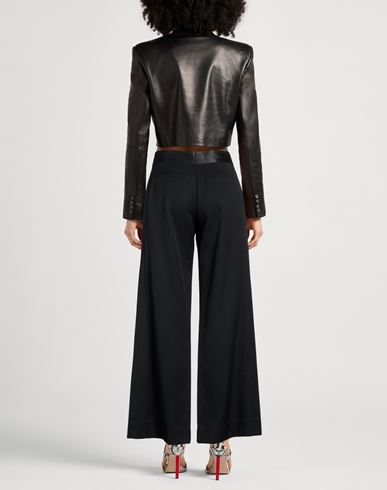 Woman Pants Black Size 10 Polyester, Virgin Wool