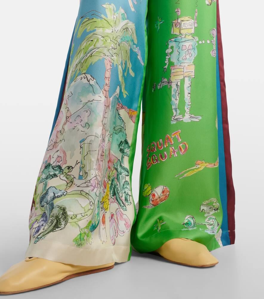 Alémais Daria printed silk wide-leg pants
