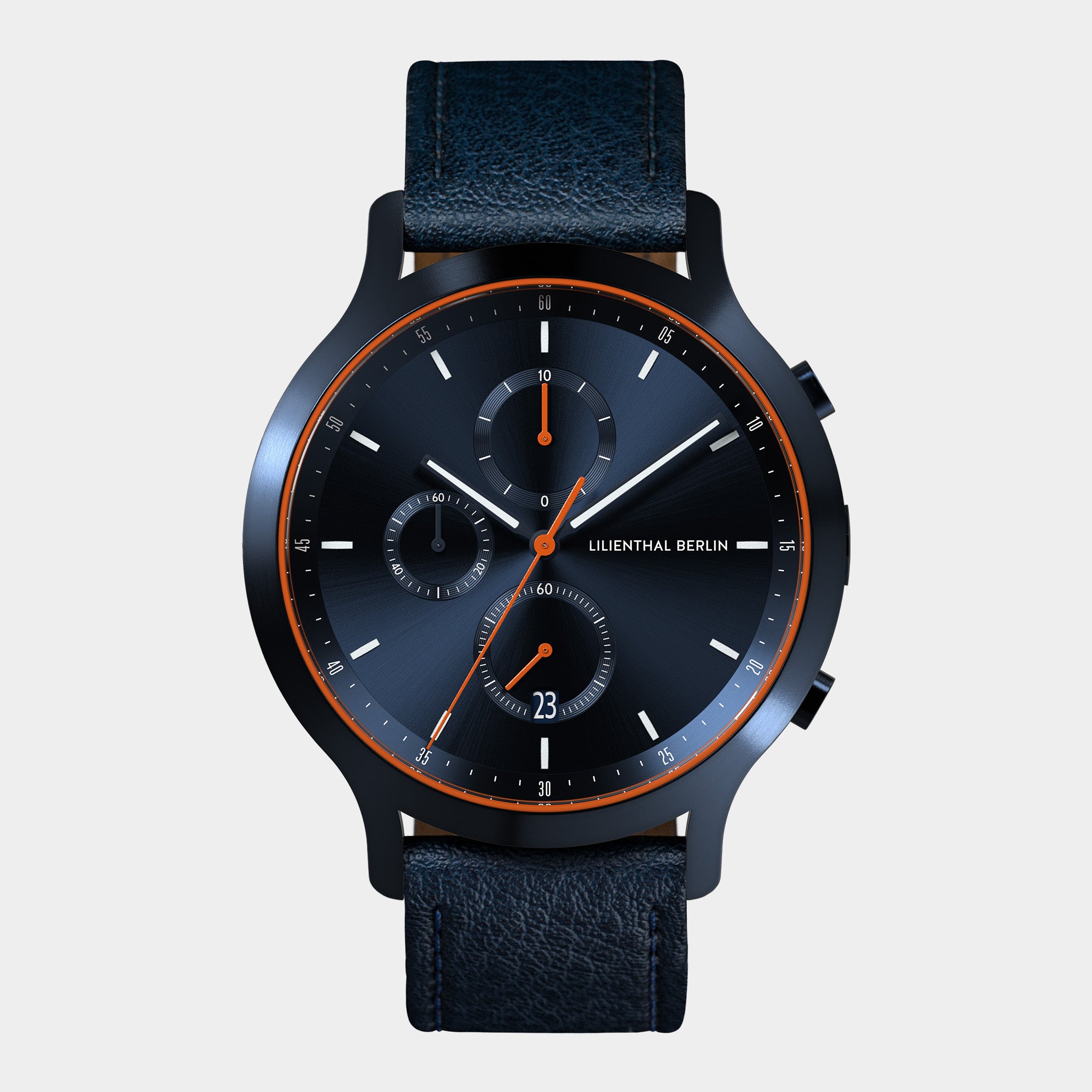 Chronograph - Watch - Blue Orange - Leather