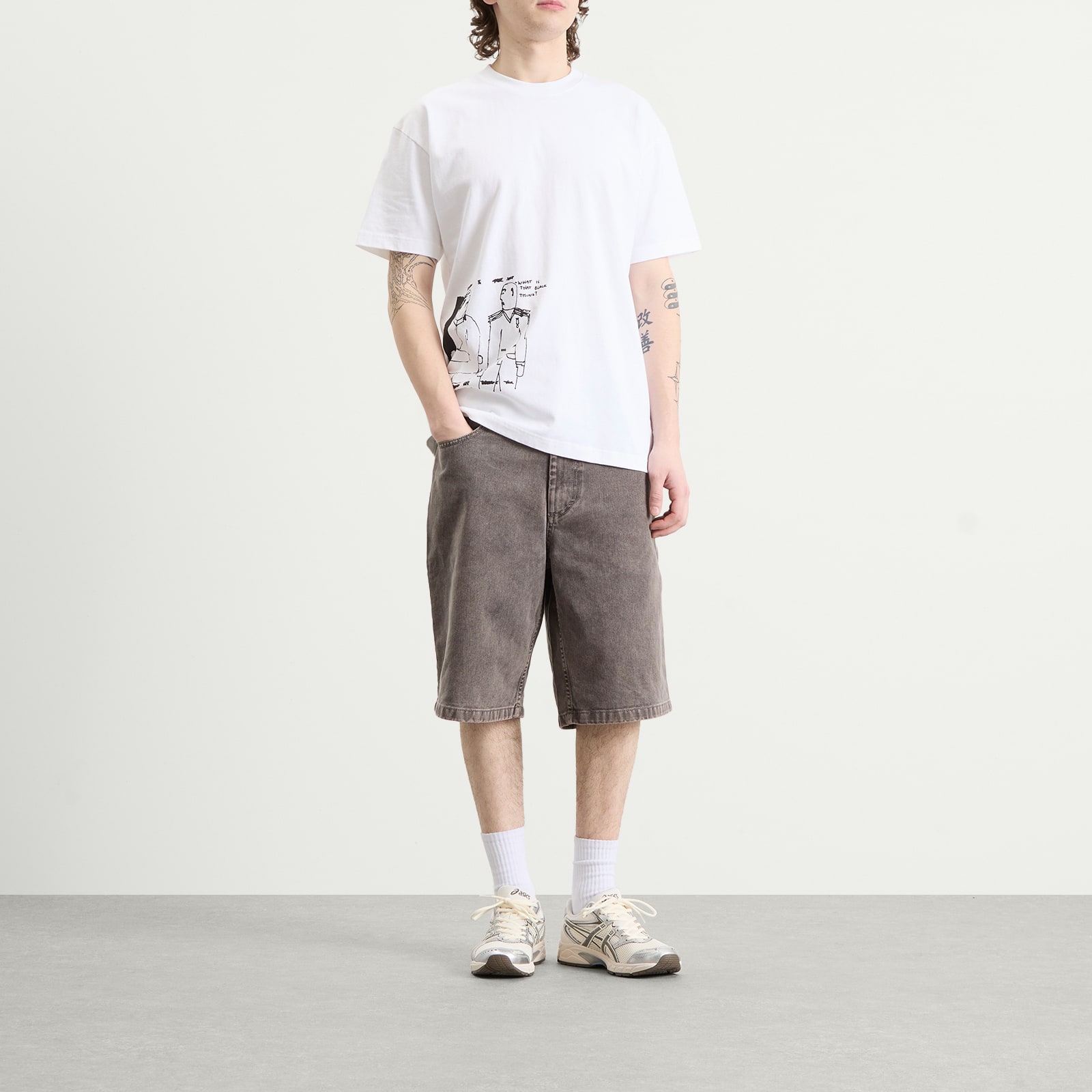 Men's Big Boy Denim Shorts in Washed Grey