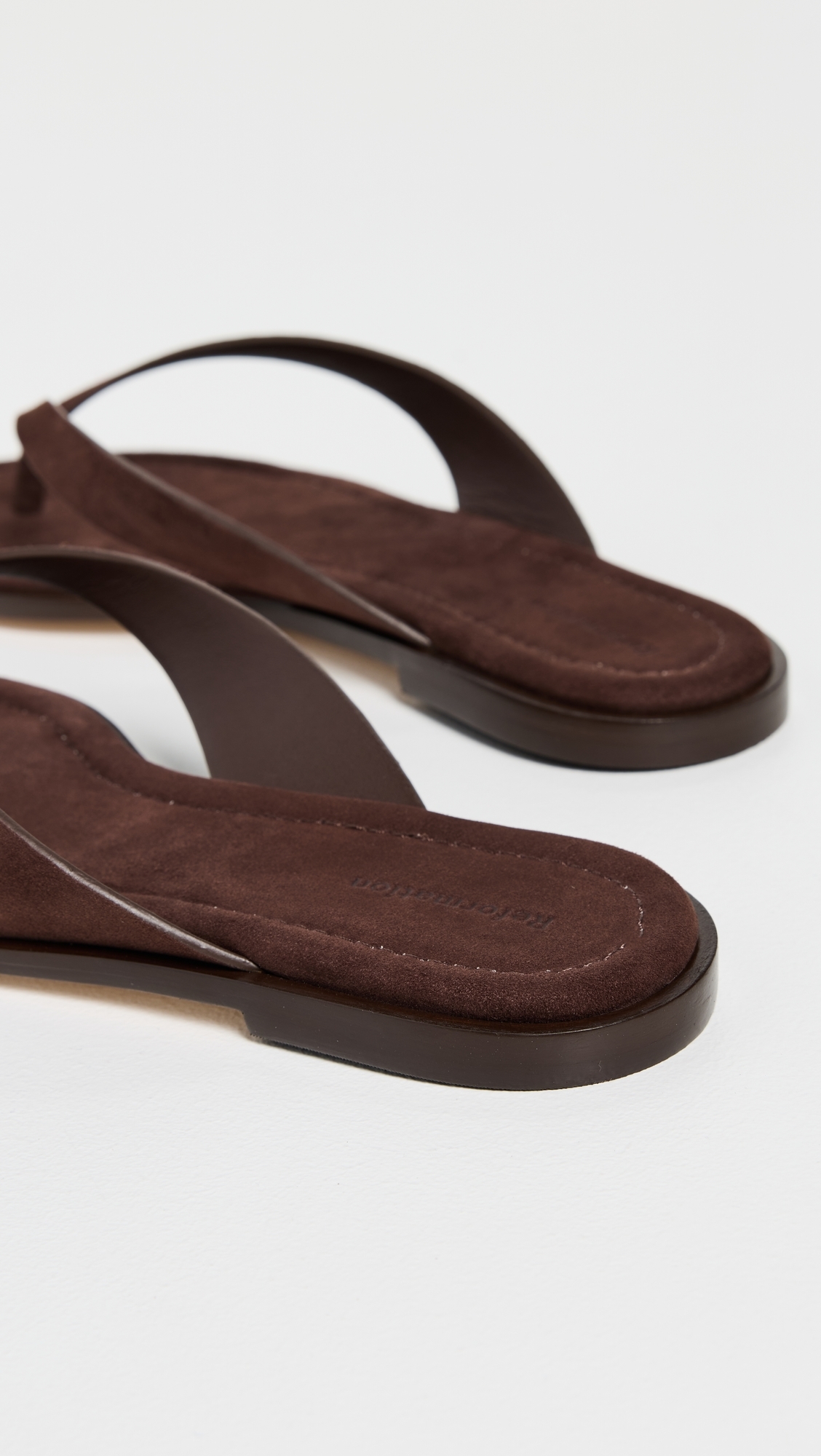 Reformation Jessie Thong Sandals Espresso Suede