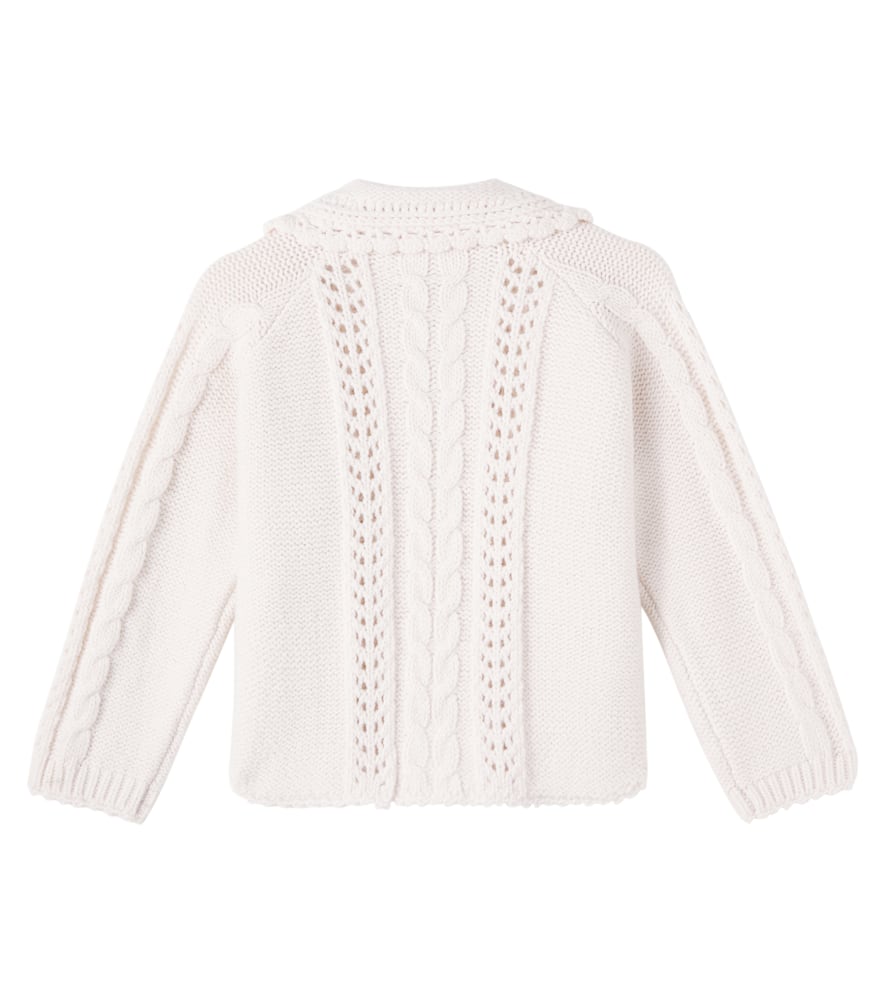 Khellana cable-knit floral cardigan