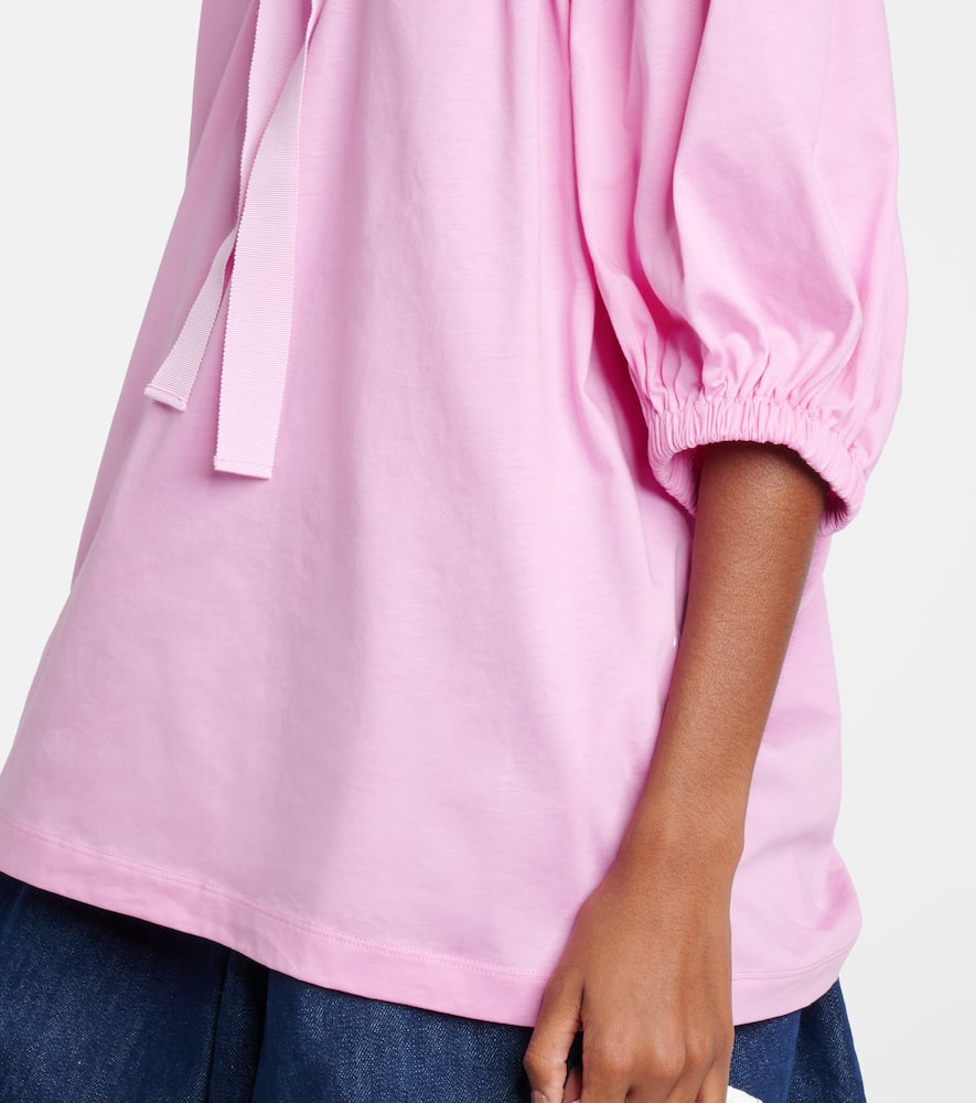Off-shoulder cotton jersey top