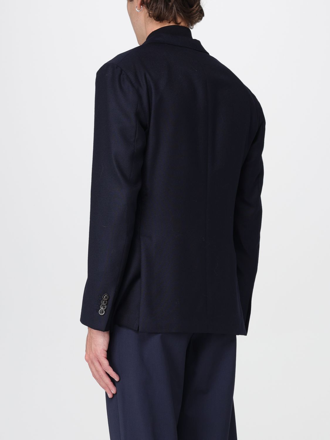 Single-breasted virgin wool blazer - Blue