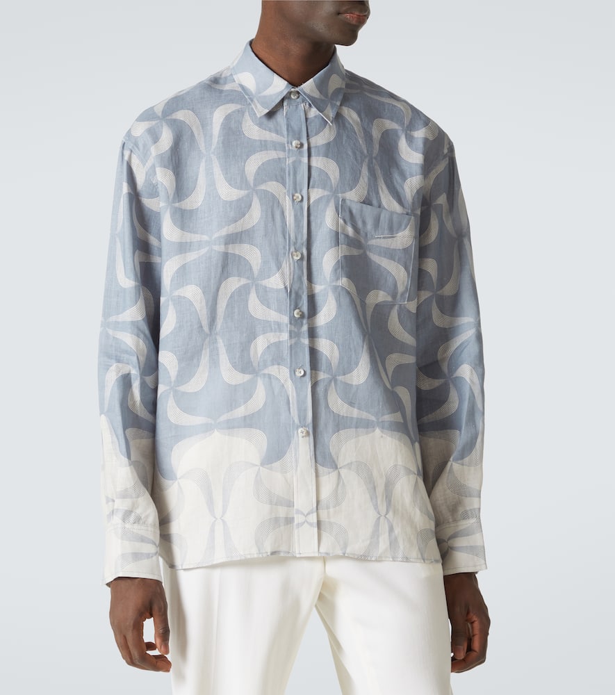 Mantra printed linen shirt