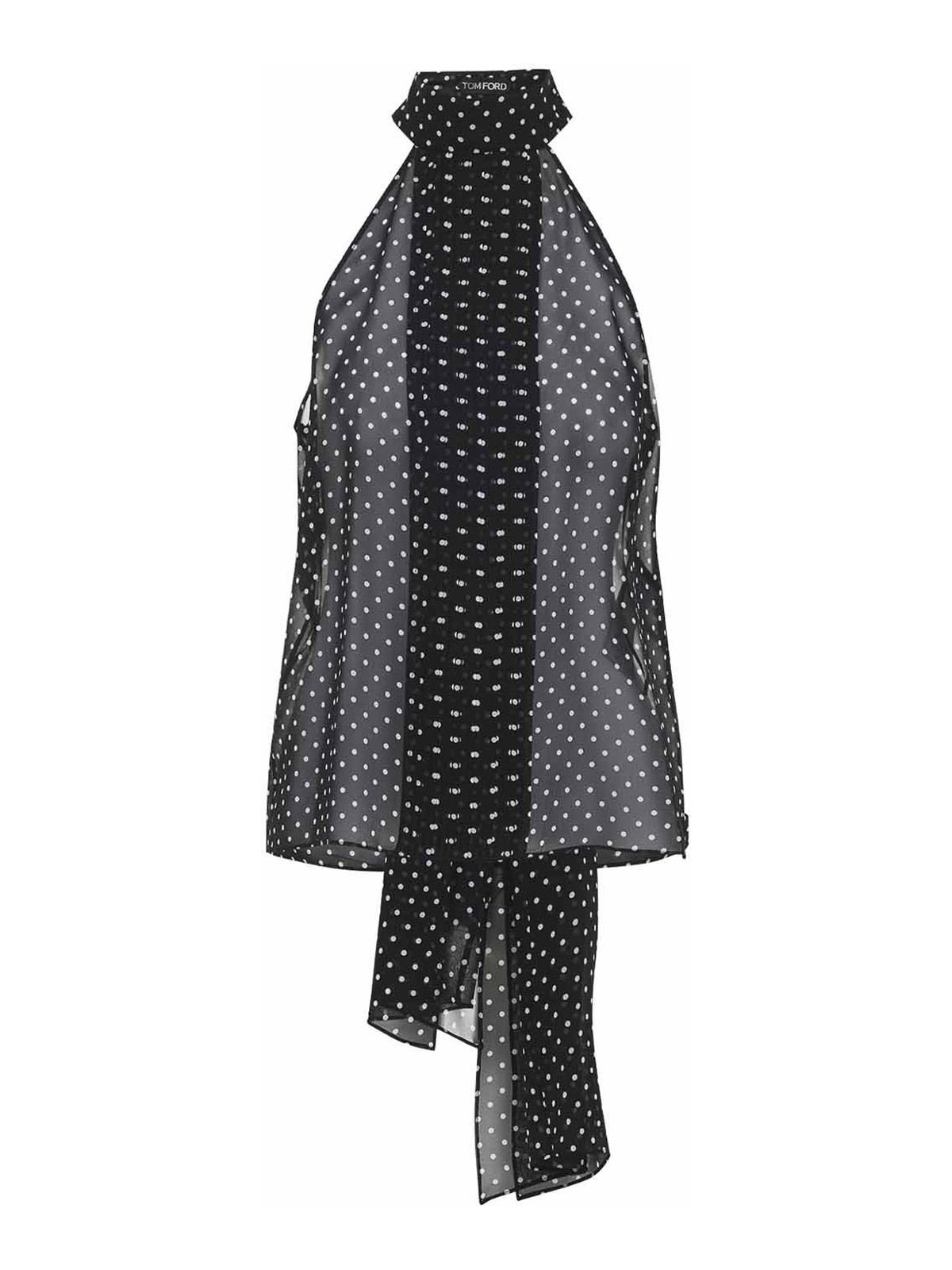 Tom Ford - halterneck sheer top polka dots bow