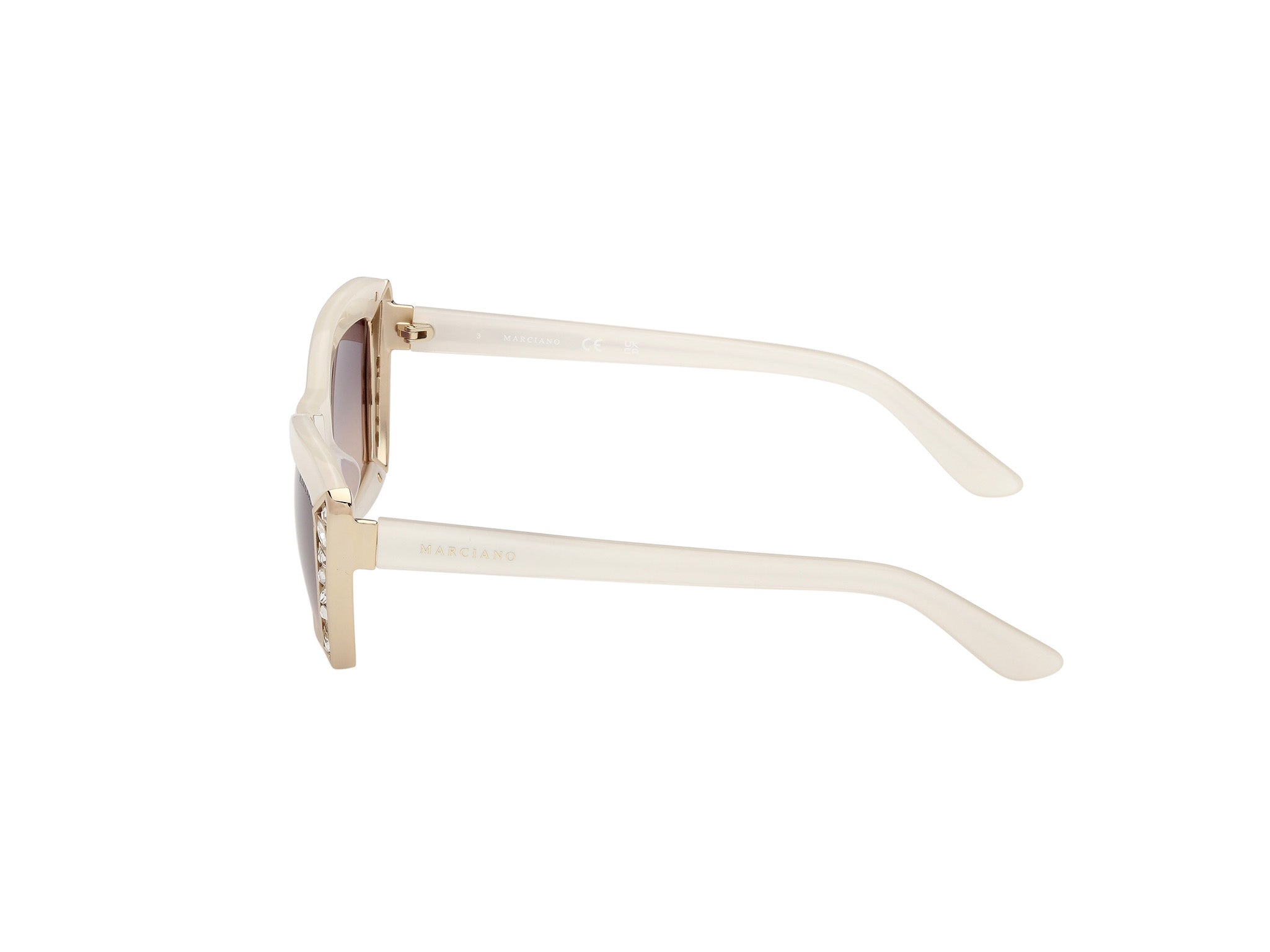 Guess by Marciano Woman Guess by Marciano GM00041 25B Sunglasses Acetate Ivory Smoke Squared Norma
