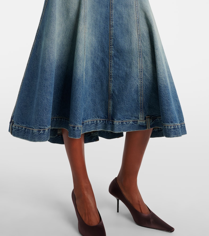 Denim midi skirt