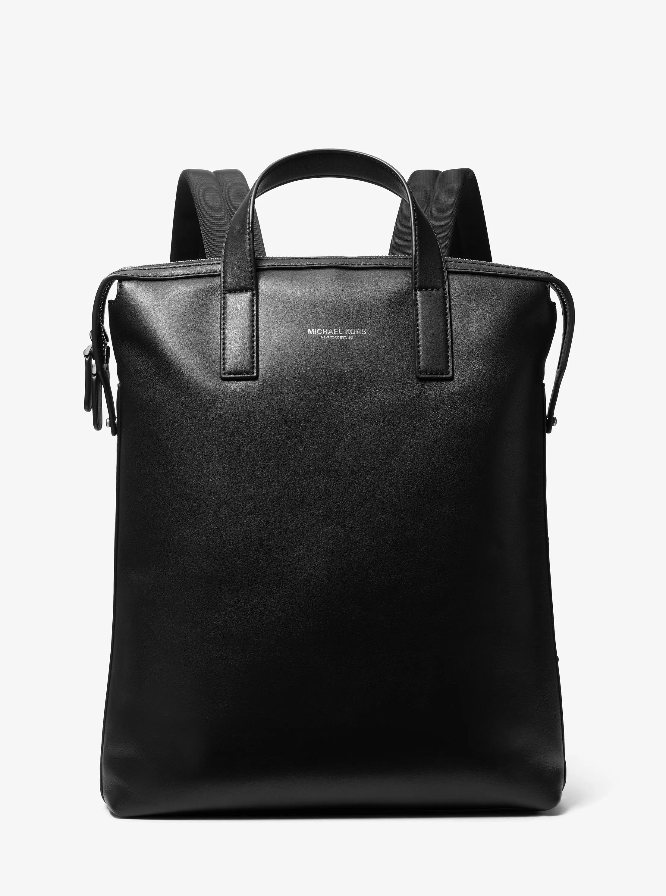 Michael Kors Nicholas Leather Convertible Backpack in Black - One Size by