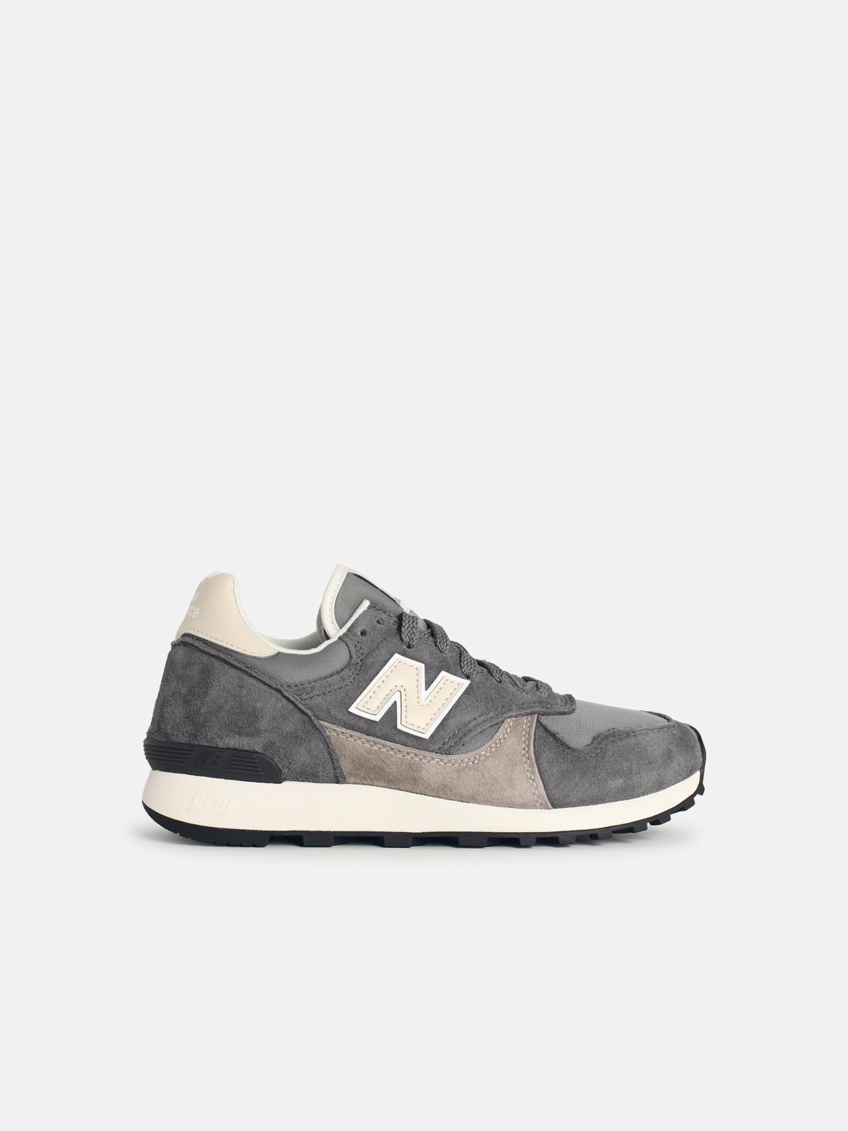 '475' Grey Fabric And Suede Sneakers