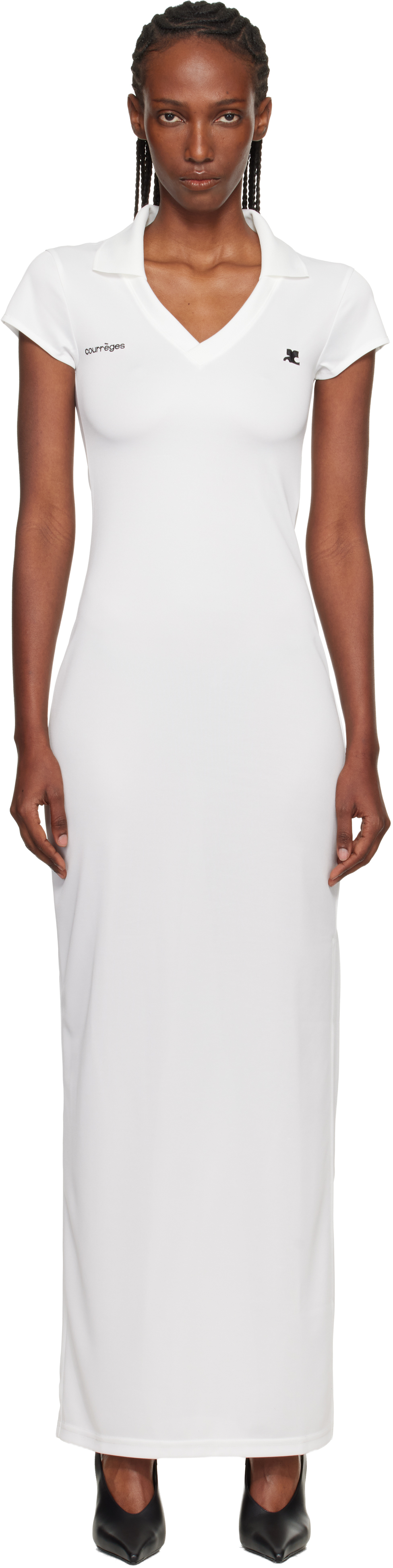 White Sports Polo Maxi Dress
