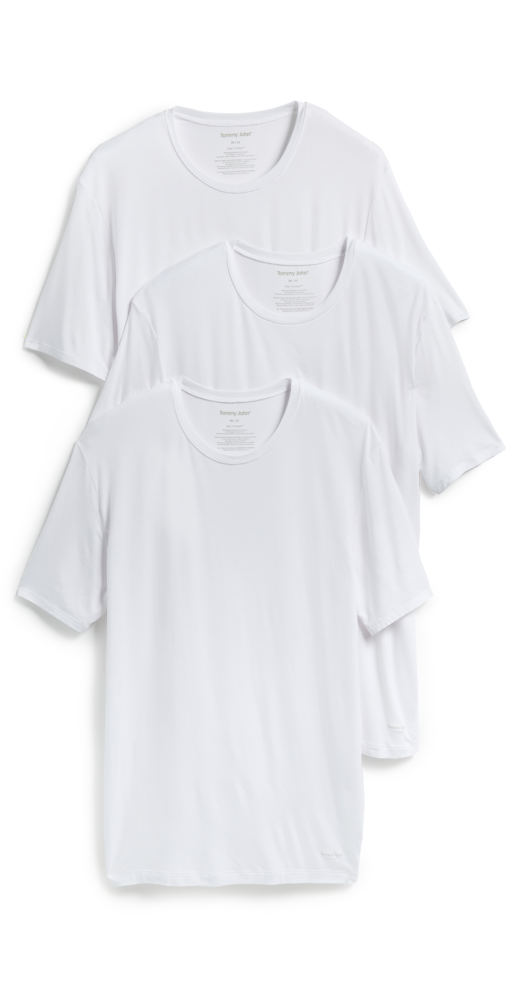 Crew Neck Stay-Tucked Undershirt 3-Pack White