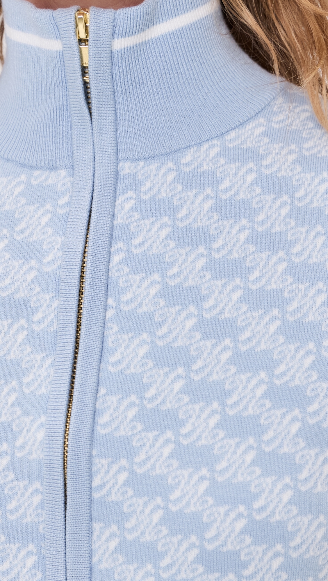 Vincent Half Zip Sweater Vest Xenon Blue/White