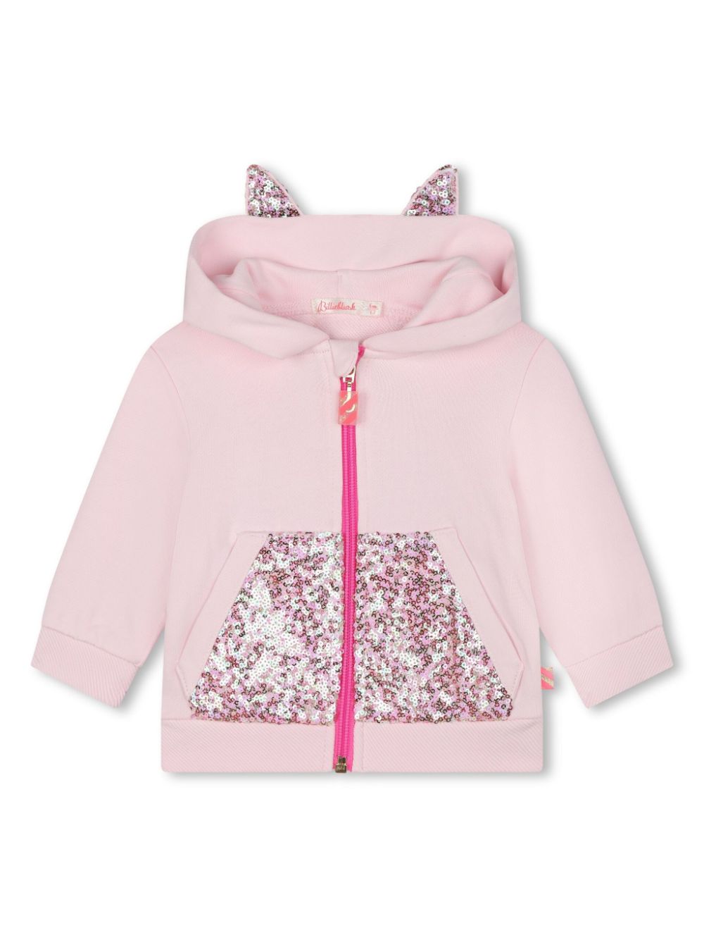 Sequin zip-up hoodie - Pink