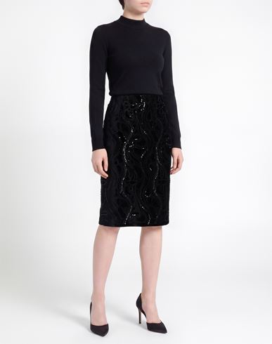 Woman Midi skirt Black Size 6 Silk