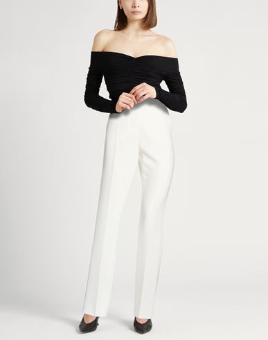 Woman Pants White Size 0 Triacetate, Polyester