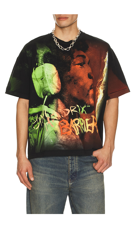 Barriers Worldwide x Jimi Hendrix Alchemy T-Shirt in Vintage Black. S also in