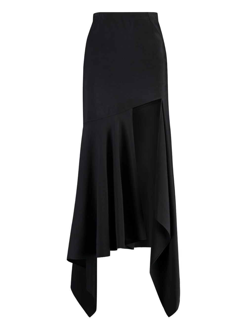 Asymmetric-hem crepe skirt - Black