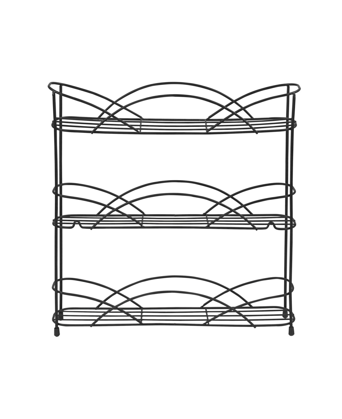 Countertop Wall Mount 3-Tier Spice Rack - Black