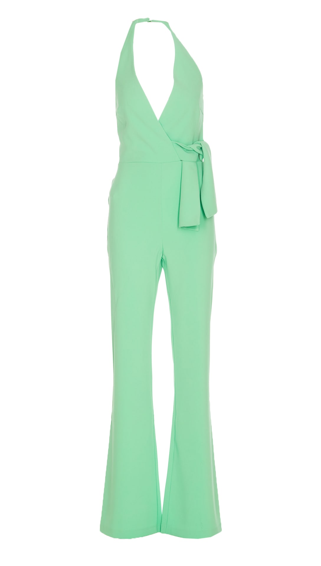 Halterneck open-back jumpsuit - Green