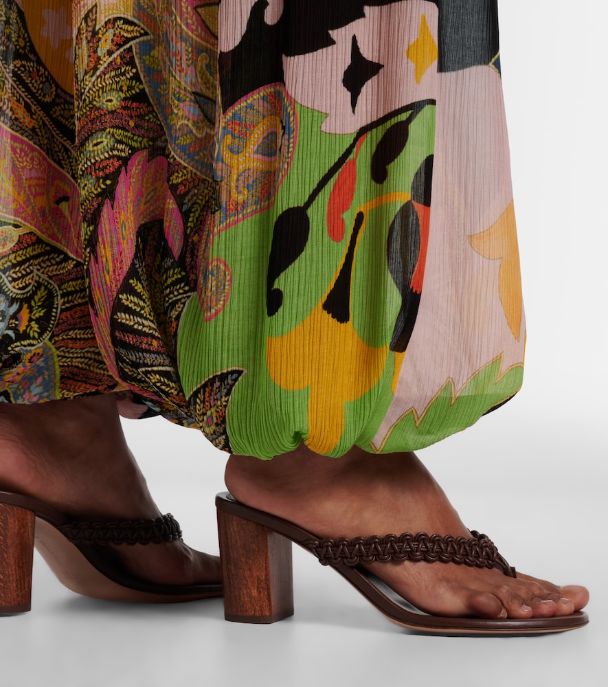 Braided leather thong sandals