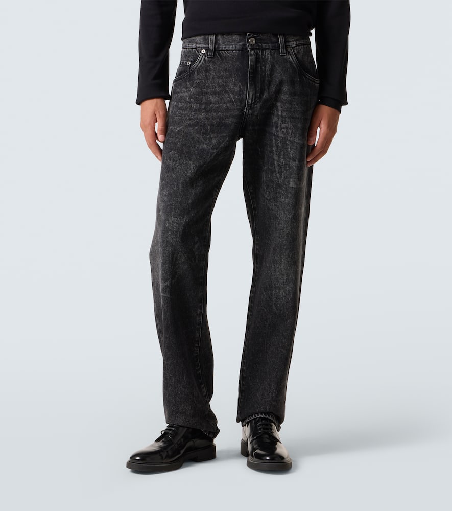 Mid-rise straight jeans