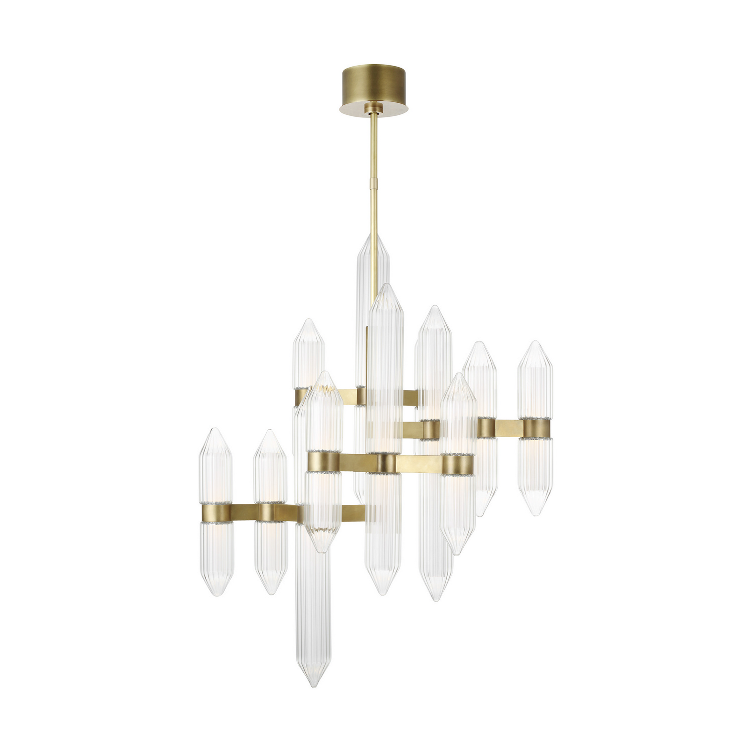 Plated Brass LED Chandelier from the Langston Collection