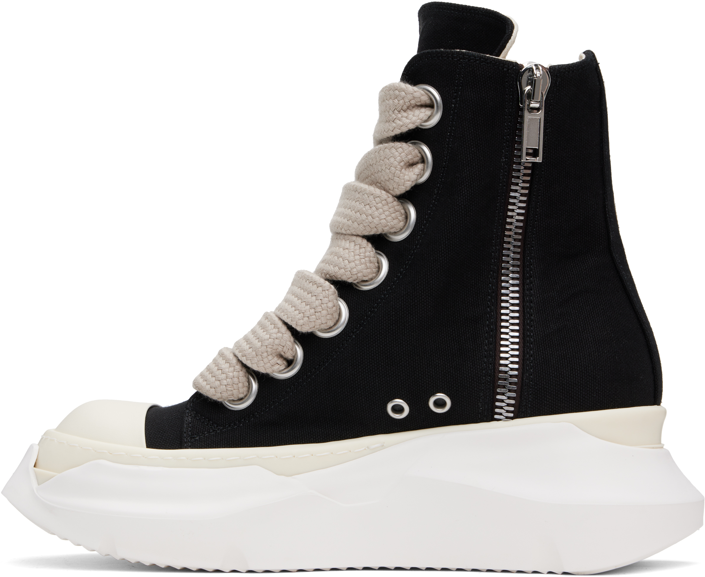 Rick Owens DRKSHDW Black Hollywood Jumbo Laces Abstract Sneaks Sneakers