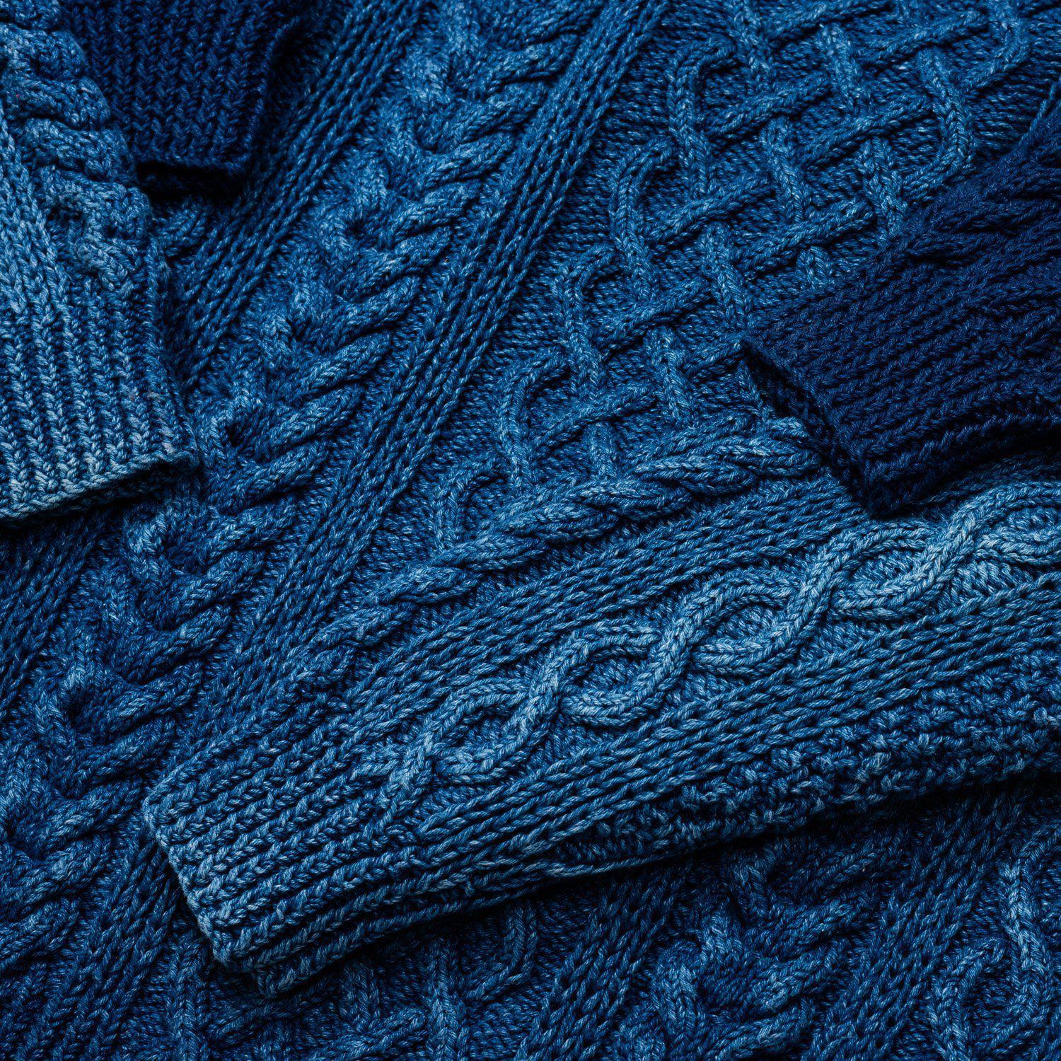 Cable Knit Crew 1A Indigo
