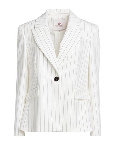 Woman Blazer White Size 10 Polyester, Viscose, Elastane