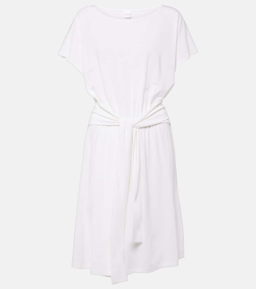Belted jersey midi dress