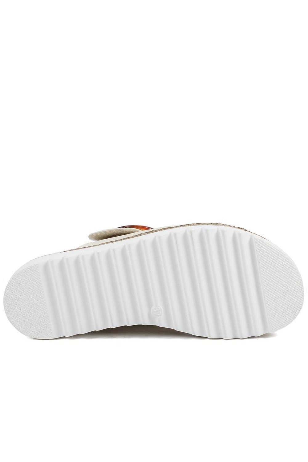 Pavers Women's Adjustable-Fitting Mules in Beige