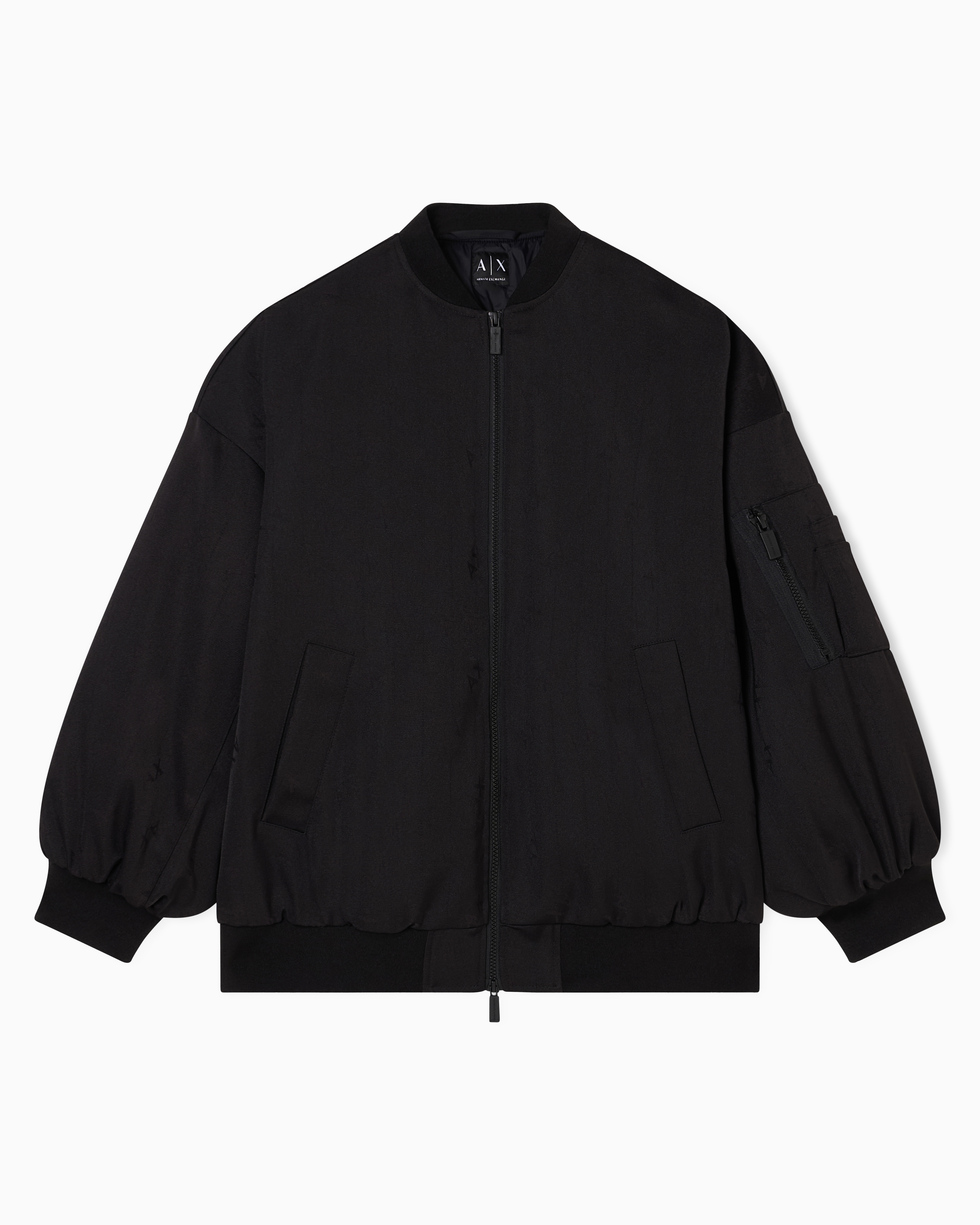 Bomber jacket with ruffles on the back