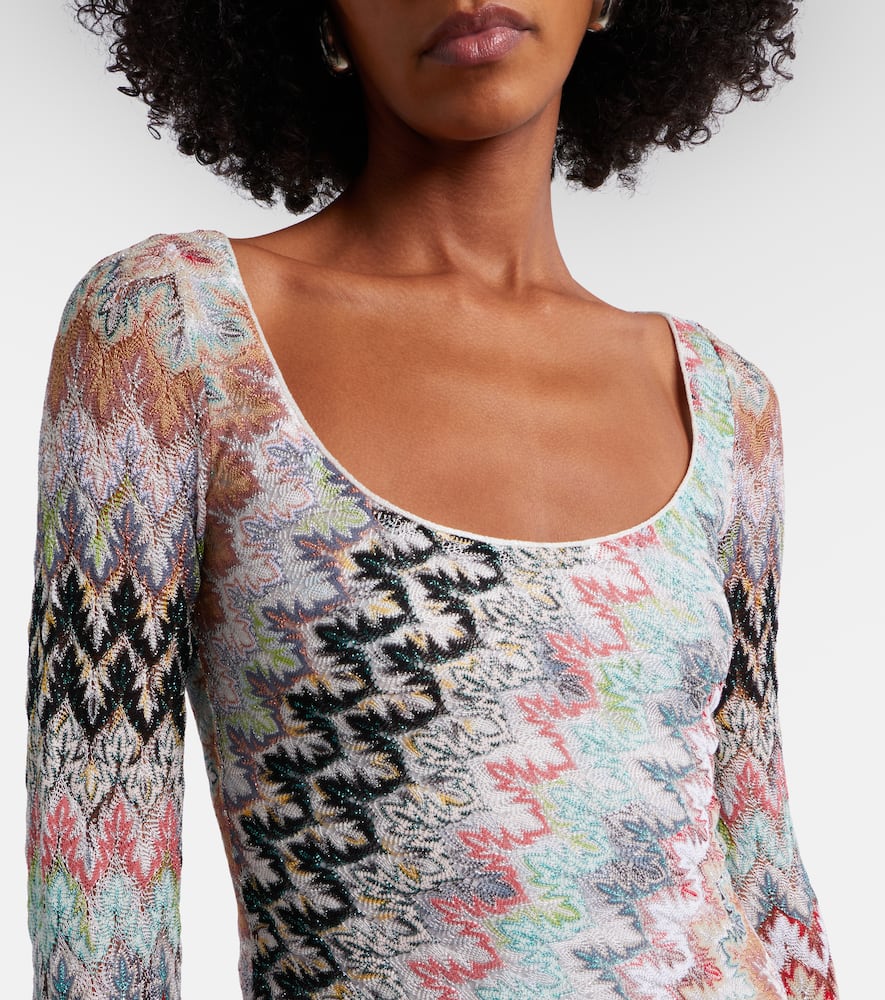Zigzag lamé maxi dress