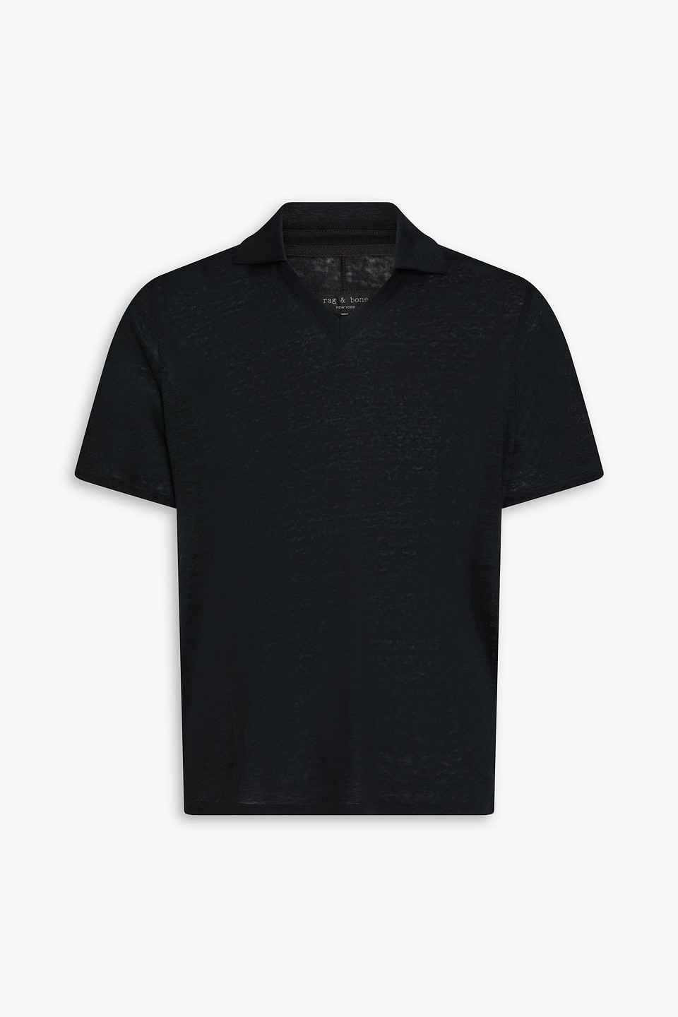 Johnny linen polo shirt - Black - M