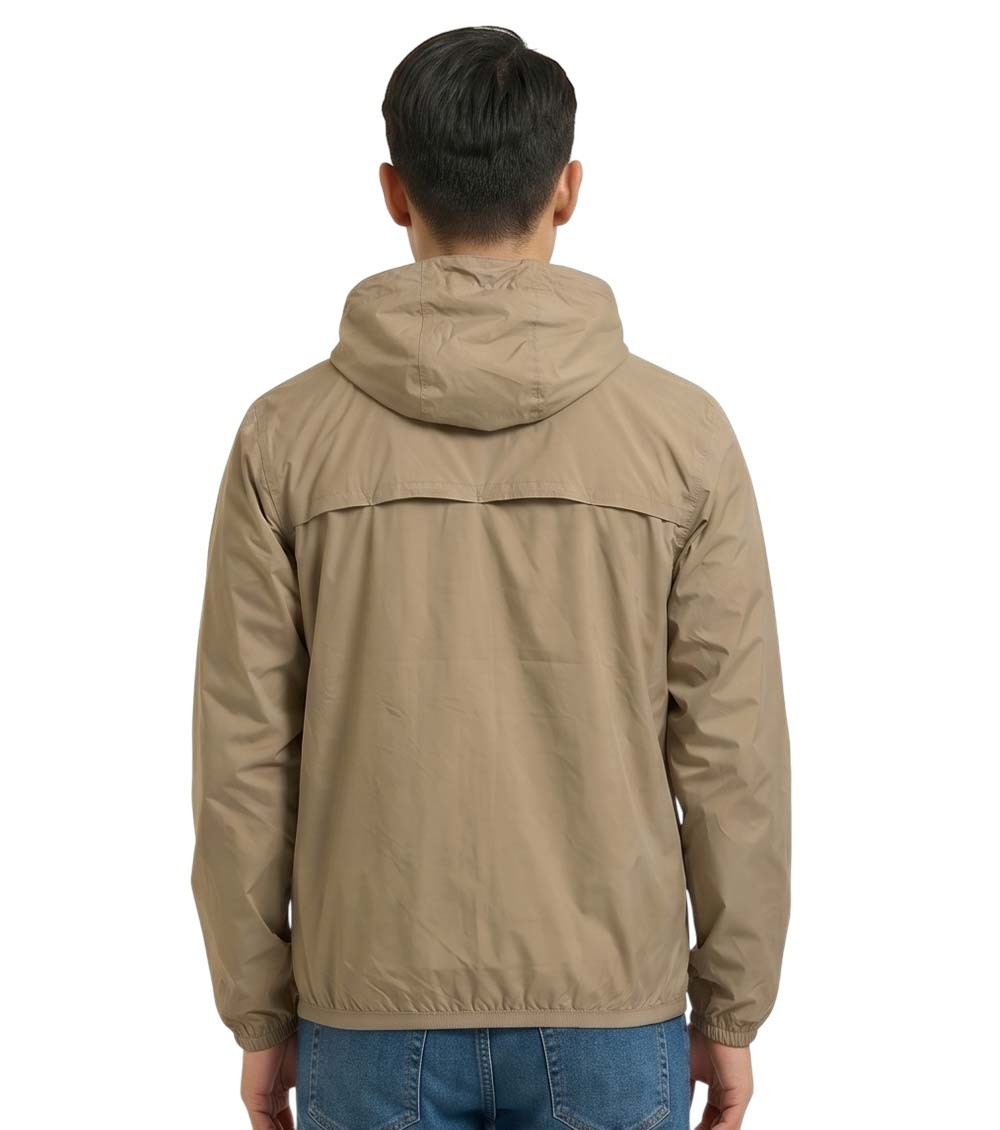 Beige Logo Hood Jacket