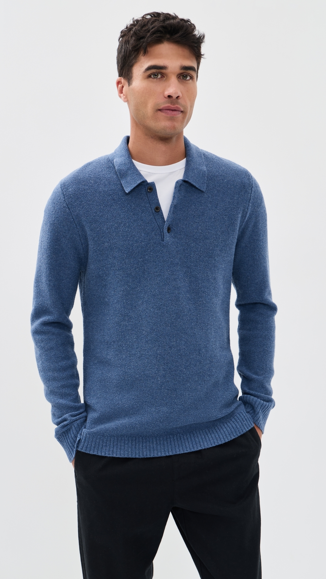 The Newton Sweater Polo Heather Clear Blue