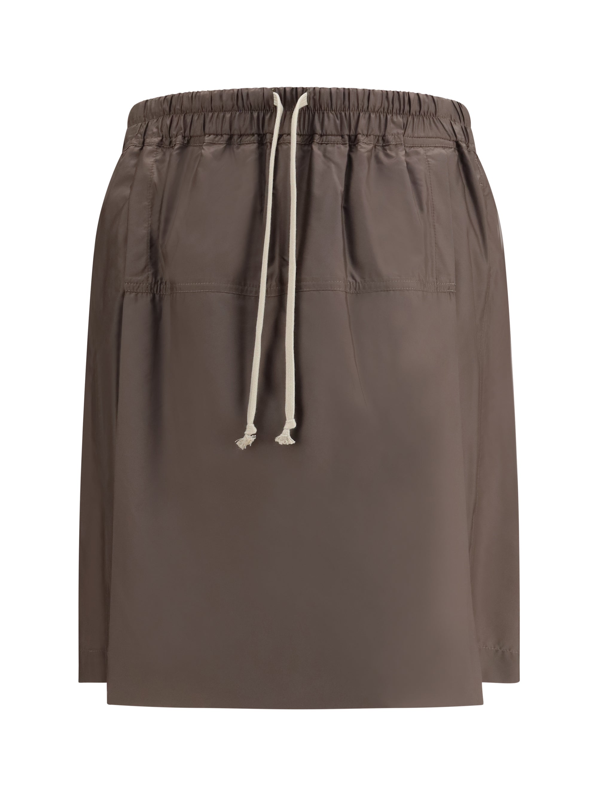 Kilt-Style Nylon Bermuda — Brown