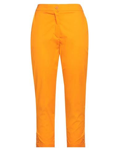 Z. o.e. Zone Of Embroidered Woman Pants Orange Size S Cotton, Elastane