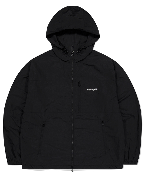 BASIC LOGO NYLON WINDBREAKER BLACK