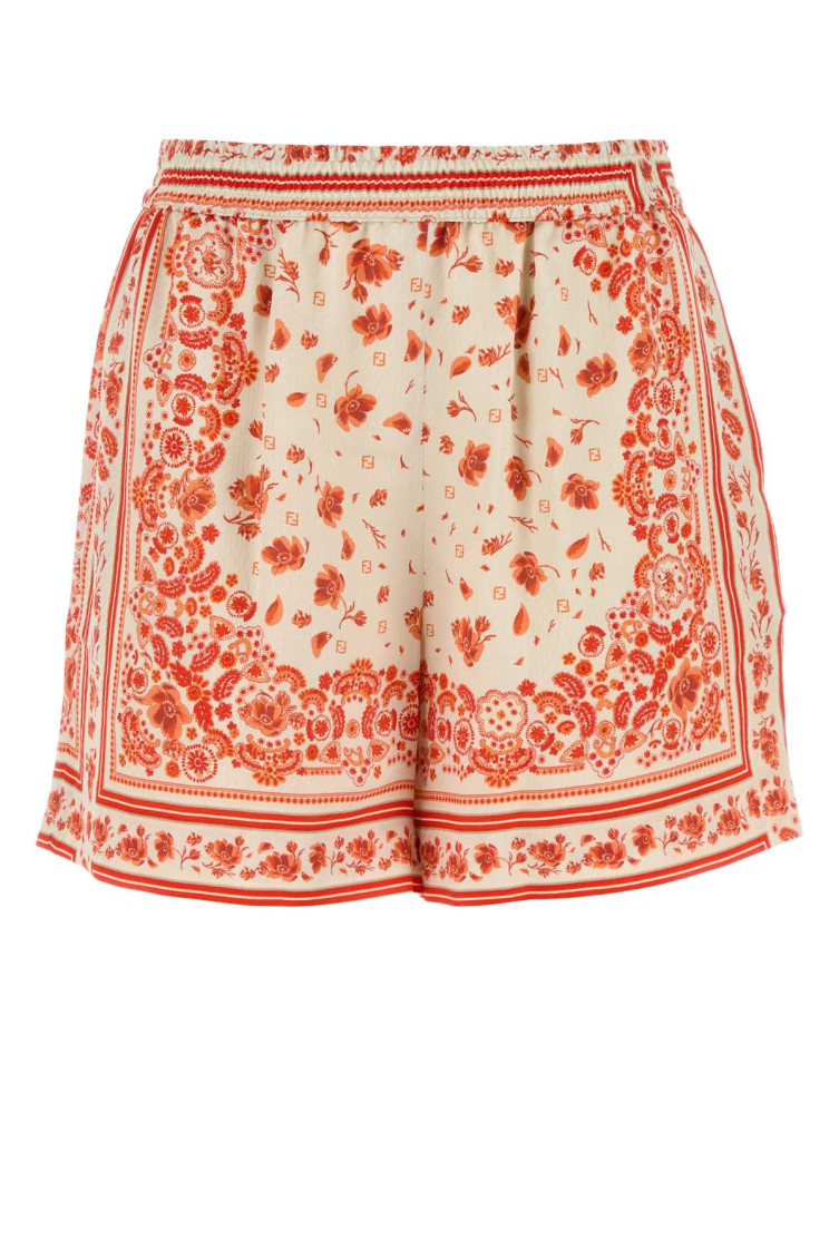 Printed Silk Shorts