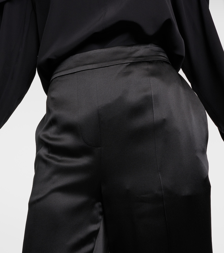 Tova silk satin straight pants