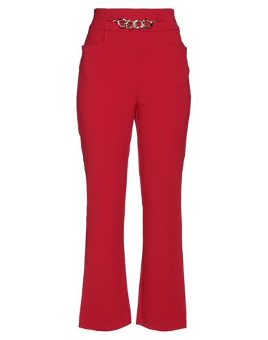Woman Pants Red Size 6 Polyester, Elastane